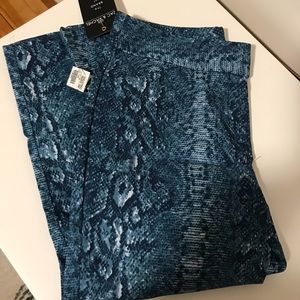 Brand new blue snakeskin ankle pants